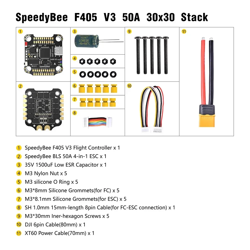SpeedyBee F405 V3/V4 FC ESC スタ - Speedybee F405 V4 Bls 55A Stack のレビューと価格